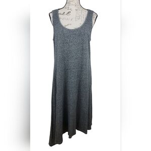 Eileen Fisher Linen Blend Midi Dress Gray Size M Knit